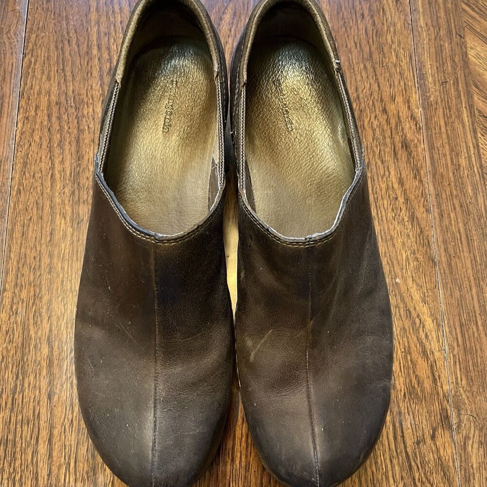 Patagonia Women’s Leather Loafers Clogs Shoes Deep Espresso Brown Slip On Sz 11